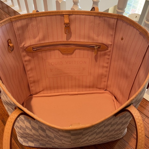 Louis Vuitton Neverfull MM. Damier Azur / Rose Ballerine. - Picture 3 of 5